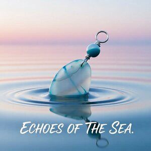 Milky  Pale Aqua Agate Geode Pendant - Beach Ocean Coastal - Handmade Jewelry